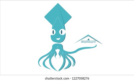 mascot squidly blue