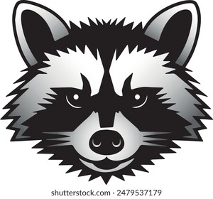 Mascot style vector illustration of a raccoon head, raccoon logo