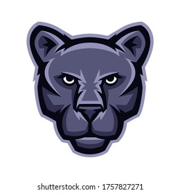 Mascot stylized cougar head. Illustration or icon of wild animal.