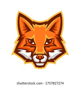 Mascot stylized fox head. Illustration or icon of wild animal.