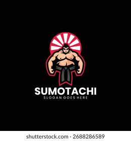 Mascot Sumo Logo Design Template