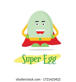 mascot super hero cheerful egg