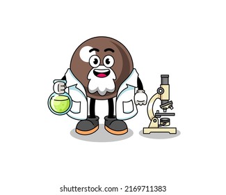 Mascot of tapioca pearl as a scientist , character design