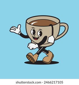 mascot tea with retro style 