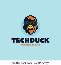 Mascot Tech Duck Logo Design