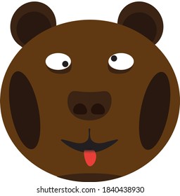 mascot teddy brown adorable bear isolated happy design face cartoon illustration zoo character cute animal vector graphic