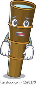mascot of telescope Scroll showing afraid look face