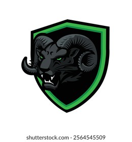 Mascot template with head of a ram. Vector illustration.
