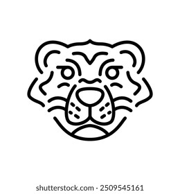 mascot tiger line simple logo design vector