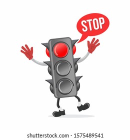 Mascot Traffic Light Vector Stock Vector (Royalty Free) 1575489541 ...