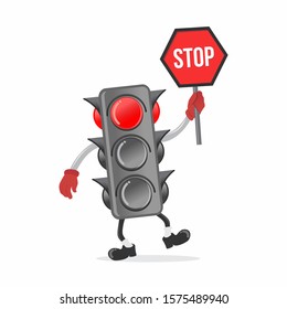 mascot of a traffic light vector