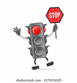 mascot of a traffic light vector