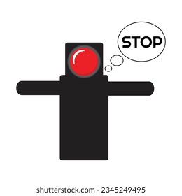 mascot of a traffic light vector. Red, Yellow and Green. Stop, Be Careful dan Go. Isolated Background.