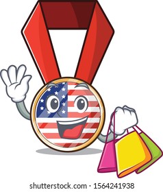 Mascot usa medal in the character shopping