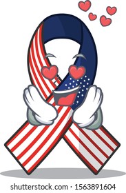 Mascot usa ribbon in love in the character