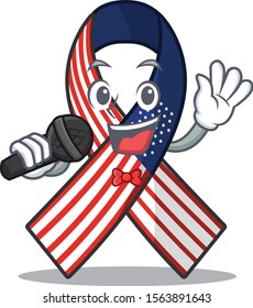 Mascot usa ribbon singing in the character