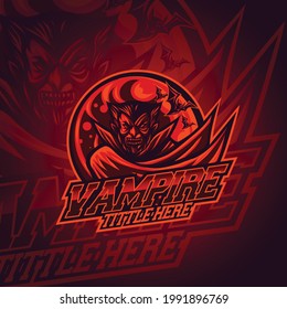 mascot vampire blood moon vector 