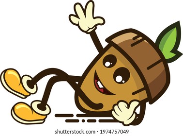 Mascot vector almond enjoy life like in the beach
