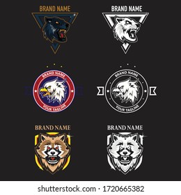 Mascot vector animal logo set with modern illustration.
