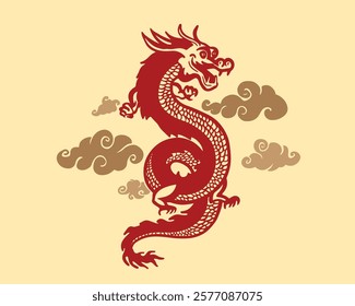 mascot vector Chinese Dragon art style illustration