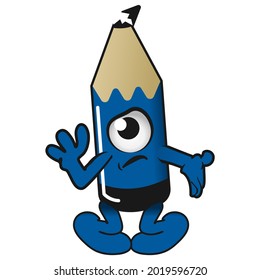 vector de mascota del personaje de lápiz lindo pero roto