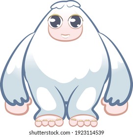 mascot vector of cute yeti with big eyes