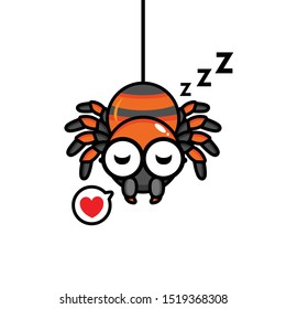 mascot vector design of sleeping tarantula spider