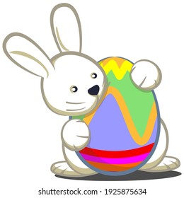 mascot vector of a Easter bunny guarding its eggs