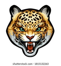 Mascot. Vector head of leopard