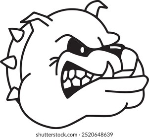 Mascot. Vector head of pitbull. Black illustration of danger dog isolated on white background. For decoration, print, design, logo, sport clubs, tattoo