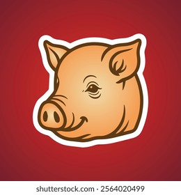 mascot vector illustration pig head logo
