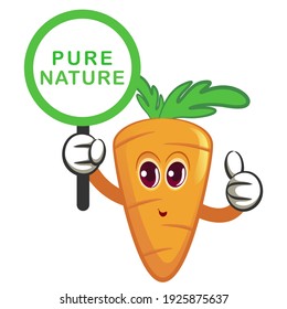mascot vector of pure and natural carrot