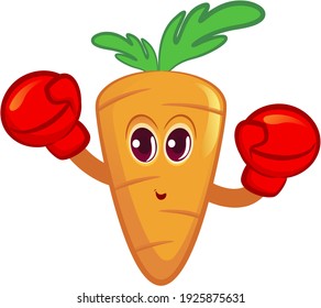 mascot vector of strong and healthy carrot