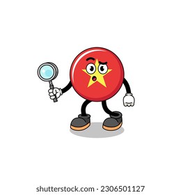 Mascot of vietnam flag searching , character design