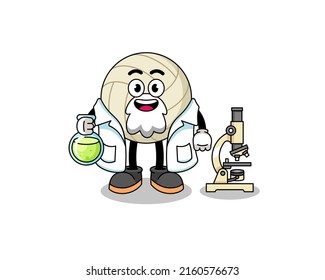 Mascot of volleyball as a scientist , character design