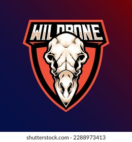 Mascot of wild bird skull that is suitable for e-sport gaming logo template