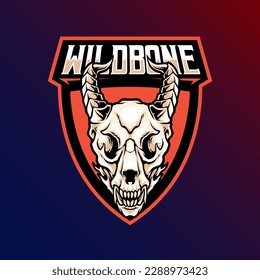 Mascot of wild dragon skull that is suitable for e-sport gaming logo template