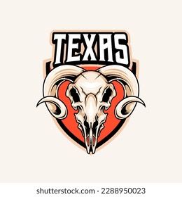 Mascot of wild goat skull that is suitable for e-sport gaming logo template