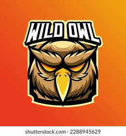 Mascot of wild owl that is suitable for e-sport gaming logo template