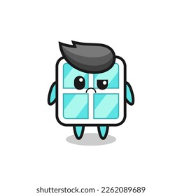 the mascot of the window with sceptical face , cute style design for t shirt, sticker, logo element