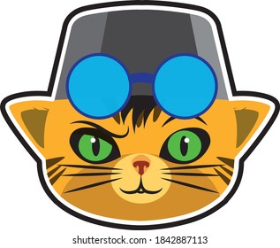 mascot young cute cat Illustration drawing vector