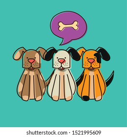 mascots with pets shop set icons vector illustration design
