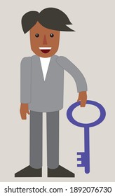 mascotte broker with key for new home