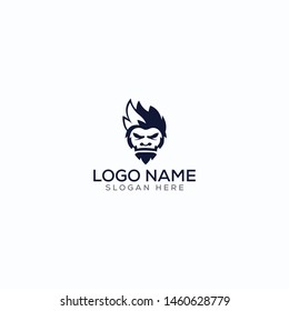 Mascot/yeti/ninja/ negative space logo design for use any purpose