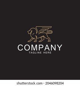 Masculin Elegant Winged Lion Logo