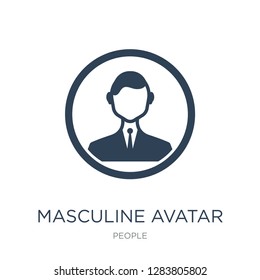 masculine avatar icon vector on white background, masculine avatar trendy filled icons from People collection, masculine avatar vector illustration