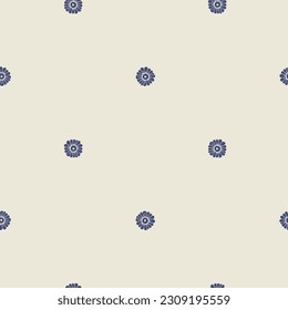 Masculine block print floral botanical vector pattern. Seamless sketchy flower organic style for rustic tile. 