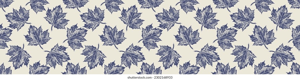Masculine block print sprig stem vector ribbon. Seamless sketchy herb plant organic style for rustic washi tape. 