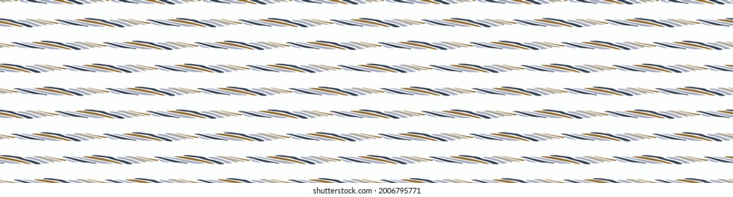 Masculine broken stripe seamless border pattern. Classic retro line design for digital masking tape edging. Repeatable striped male banner in vector.