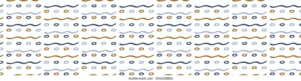 Masculine broken stripe seamless border pattern. Classic retro line design for digital masking tape edging. Repeatable striped male banner in vector.
